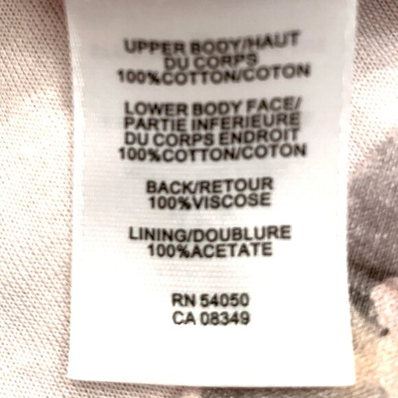 Robert Rodriquez Dress Open Back V-neck Uneven Hem Victorian Floral Pink Grey 2 - Picture 15 of 16